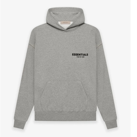 Fear of God Essentials  FOG Essentials Flocked Hoodie Dark Oatmeal - Picture 2 of 15